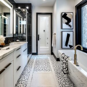 black and white bathroom